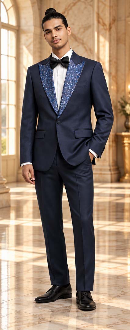 Barabas Navy Jacket Tuxedo