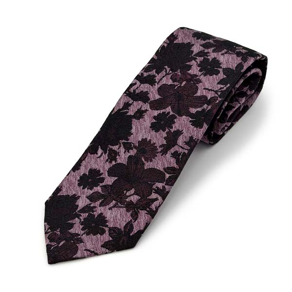 Bruno Piattelli Necktie Floral Pink Black
