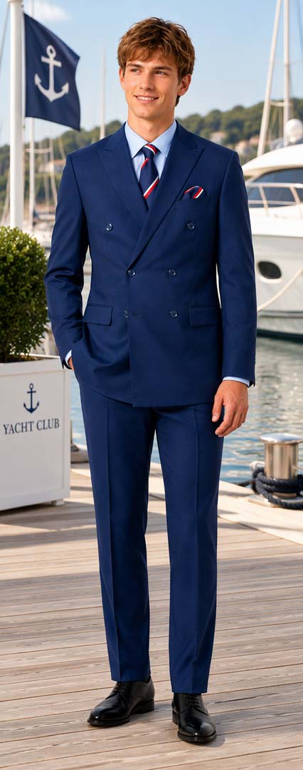 Caravelli 2pc Double Breasted Suit Midnight Blue