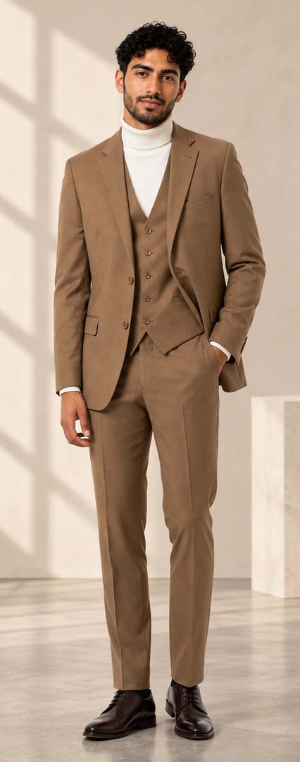 Caravelli 3pc Suit Brown