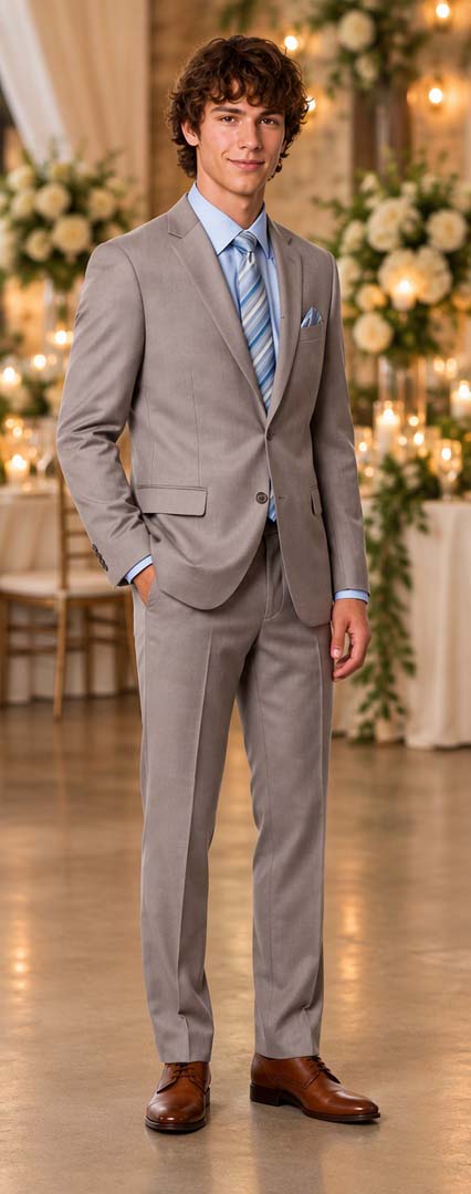 Caravelli Slim 2 pc Suit Gray