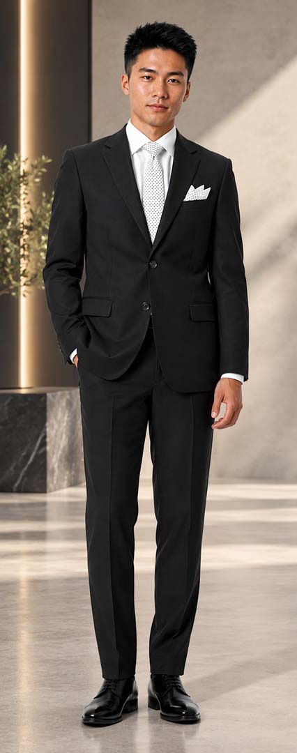 Caravelli Slim 2pc Suit Black