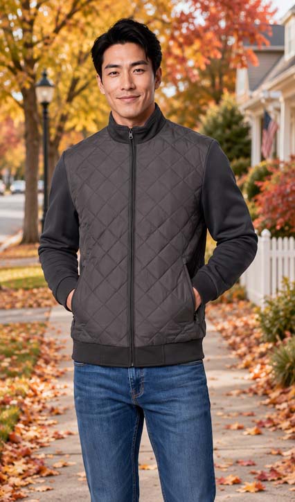 Enzo Black Quilted Short Jacket