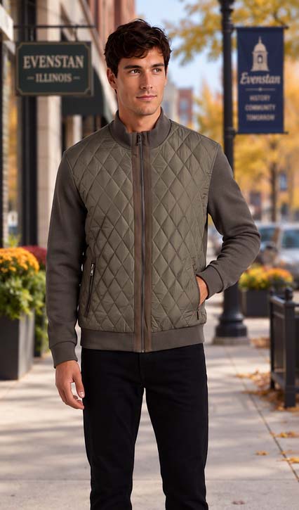 Enzo Green Quilted Short Jacket