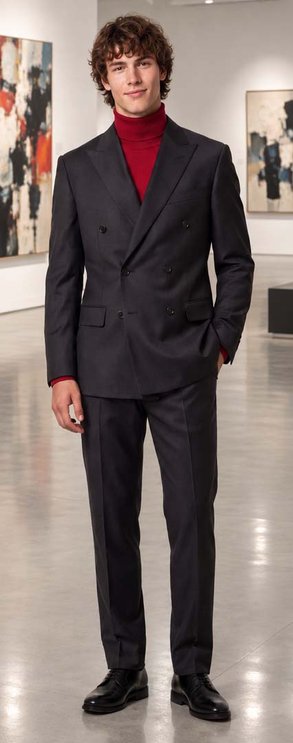 Giorgio Fiorelli Double Breasted 2pc Suit Black