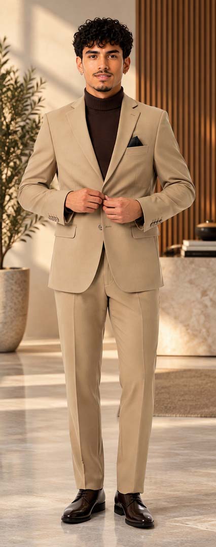 Giorgio Fiorelli Slim 2 pc Suit Tan