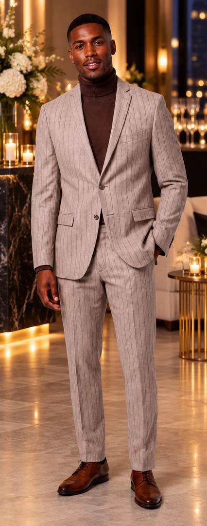 Suits John Varvstos Tan Stripe
