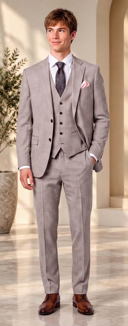 Luxe 2020 Dolcetto 3pc Suit – Light Gray
