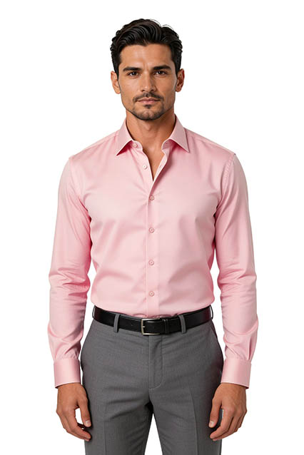 Proper Dress Shirt Diagonal Twill Pink